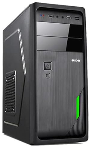 Caja ATX Ordenador Pc de Sobremesa Torre Exeom® Office Verde USB Frontal S/Fuente
