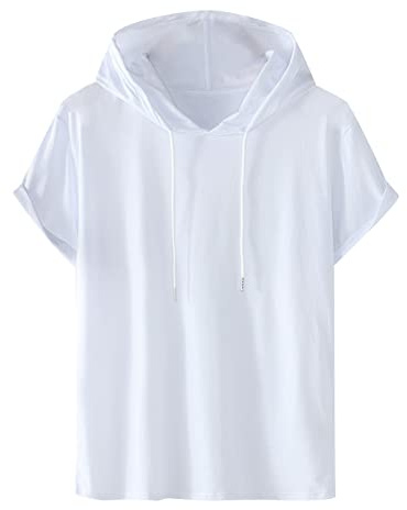 Felpa da donna a maniche corte, tinta unita, con cappuccio, alla moda, con cappuccio, con cappuccio, taglie forti, comoda, in cotone, estiva, classica, maglietta sportiva estiva