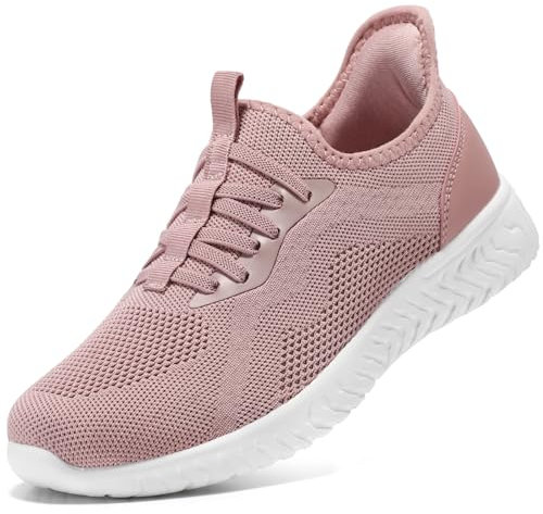 STQ Scarpe Ginnastica Donna Senza Lacci Comode Leggere Ammortizzate Sportive Palestra Camminare Ortopediche Soft Memory Foam Fitness Tennis Sneakers Rosa 38 EU
