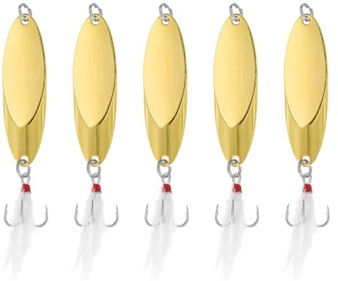 PATIKIL Cucharas de pesca, señuelos de pesca, cuchara de fundición, anzuelos triples, anzuelos giratorios de metal duro para agua dulce y salada