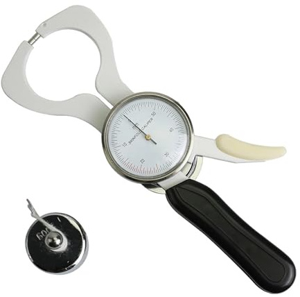 Glomora Skinfold Caliper, Stainless Steel Caliper Portable Digital Skinfold Caliper Body Fat Tester for Beauty Salon Physical Examination Center