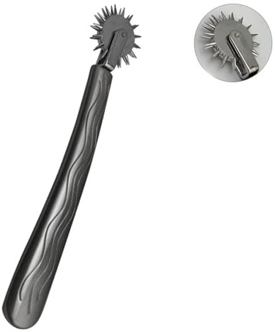 Nervenrad Edelstahl Sex Gunmetal Grau Nervenrad Faszienrad Pferd Needle Roller Nadelrad Nadelroller Neurologes Massage Sexspielzeug（Zwei Räder）