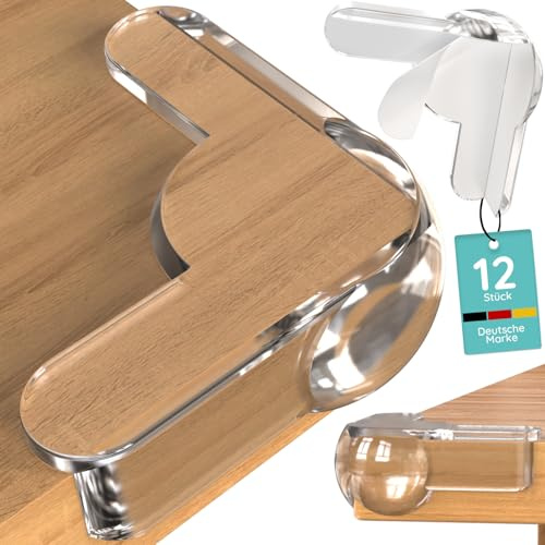 Paraspigoli per bambini [12 pezzi] – Paraspigoli autoadesivo trasparente, tenuta extra forte – Protezione per bordi del bambino per tavolo e mobili, protezione sicura con colla a base d'acqua