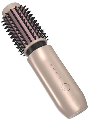 Kabellose Lockenstabbürste, Tragbare Reise Lockenstäbe Große Locken, 40mm Thermobürste Rundbürste 150-210℃, 7000 mAh USB-aufladbare Lockenbürste Stylingbürsten für Frauen, Gold