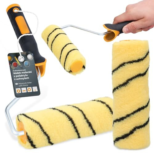 Farbroller 15 cm Farbwalze Ersatzrolle Malerrolle Lackierrolle Fassadenfarbe Wand Set mit Farbrollerbügel Bügel Malerbedarf Anstricharbeiten Renovierung