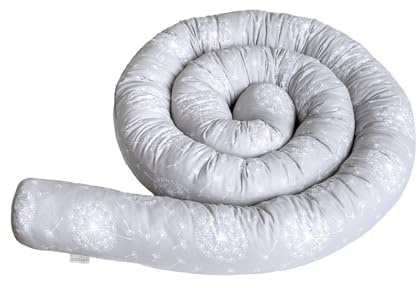 LOOLAY Stilvoller Zugluftstopper – Rolle aus Bio-Baumwolle – Handgefertigtes Deko-Kissen(PastelBlumeGrau 400 cm)