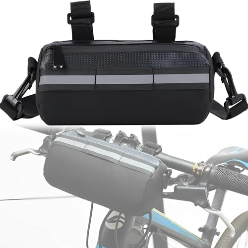 CXAFQ Nero Borsa Bici, Borsa Bici Manubrio, Dimensione 20 * 10Cm, Capacità 2.5L, Peso 175G, Leggero e Conveniente, Impermeabile, Adatto Per La Realizzazione Di Manubri e Borse a Tracolla