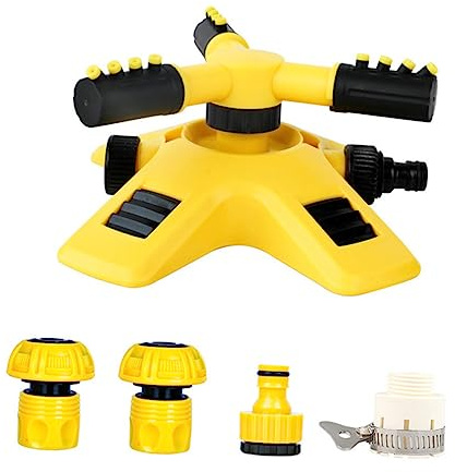 TOBBOMEY Aspersores Giratorios Grados con Conexión para Riego De Jardines y Césped Aspersor De Agua para Suministros De Jardinería