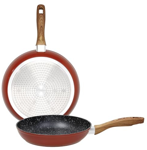 Tognana Rustic Stone, set 2 padelle 24/28 cm, alluminio forgiato, rosso