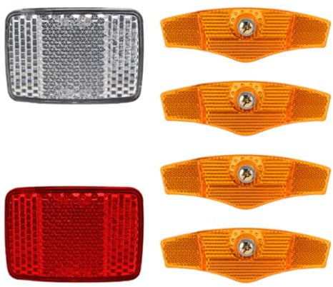 Réflecteurs de Vélo Avant et Arrière, réflecteurs pour Rayons de vélo, Lot de 6, avec Support en Forme de T Court, Catadioptre Velo pour Moto, VTT, Vélo