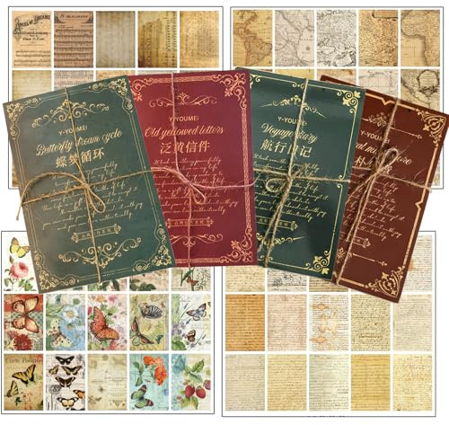 120 Sheets Scrapbook Paper, Vintage Scrapbooking Supplies Scrapbook Paper Decorative for Card Making, Journaling, Craft, Album, Collage