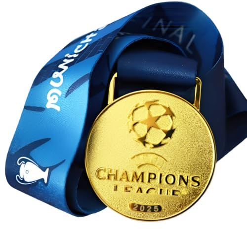 YYDSTES Fußball Medaillen der Europa Champions 2025 Souvenirs der Fussball Liga Sport-Sammlerstücke Fußballfans