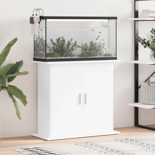 Frdhee Aquarienschrank,Aquariumständer Weiß 81x36x73 cm Aquarienunterschrank Holzwerkstoff 200 kg belastbar, Aquarium-Ständer Fischtankständer für Innenbereich Wohnzimmer