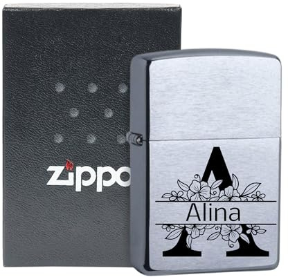 Feuerzeug mit Gravur, personalisierte Geschenke Männer, Hochzeitstag Geschenk für Mann Freund, Sturmfeuerzeug Männergeschenke, Geburtstagsgeschenk Zubehör (Initial Groß)