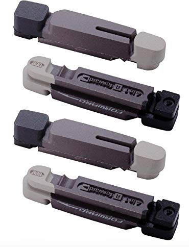 BBB Cycling Fahrrad Bremsbacken, Bremsschuhe v-brake, 2 Paar (4 Insgesamt) BBS-27, Dreifarbig, Grau/Crew Fleece