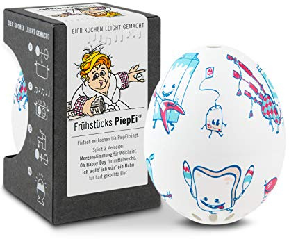 Frühstücks PiepEi - Singende Eieruhr zum Mitkochen - Eierkocher | Zusammen mit den Eiern kochen: Spielt für weich, mittel & hart eine Melodie - Lustiger & funktionaler Eggtimer - Musik Kochei