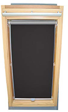 Rollo für VELUX Dachfenster THERMO Alu-Rückseite Dachfensterrollo für TYP GGL/GPL/GGU/GPU - PK08 - Farbe Dunkelgrau - mit Haltekrallen