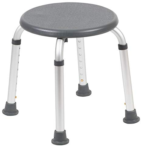 Flash Furniture HERCULES Series - Sgabello regolabile per vasca da bagno e doccia, senza attrezzi e rapido, capacità di 300 libbre, colore: Grigio