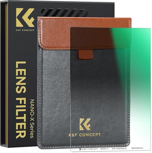 K&F CONCEPT 100x150mm Soft GND16 (4 Stop) 28 Multi-Layer Coated Soft Graduated Neutral Density Filter Waterproof/Scratch Resistant for Camera Lens