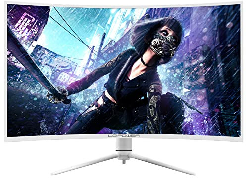 LC-POWER 39 Zoll Gaming Monitor, Curved, QHD 2560x1440, 165Hz, FreeSync, HDR 400, 4 ms,VA-Panel, 99% sRGB, 3000R, weiß, LC-M39 -QHD-165-C