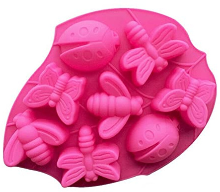 Golddunes Large Insects Butterfly Ladybird Silicone Mould Ice, Yoghurt, Candy, Sweet, Jelly, Wax, Chocolate, Muffin, Soap, Cake, Baking Mould (Random Colour)