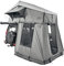 Prime Tech | Extended L Autodachzelt mit Vorzelt | Softshell-Dachzelt mit Bodenplane & Teleskopleiter | 240x140 cm Liegefläche | Komfort-Zelt für Camping, Vanlife & Overlanding | Grau