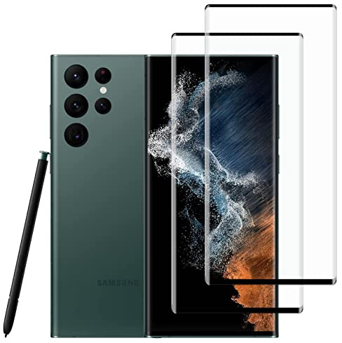 KELOLIN [Pack of 2] Tempered Glass Screen Protector for Samsung Galaxy S22 Ultra 5G, 3D Full Coverage [9H Hardness] [Anti-Scratch] [No-Bubble] Screen Protector for Samsung Galaxy S22 Ultra 5G