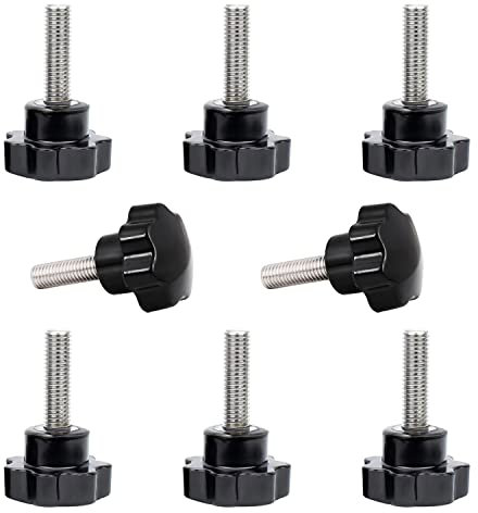 8PCS Boutons de Serrage en Forme D'étoile, M10 X 40mm Vis à Tête Moletée, Bouton à Main Ecrou de Serrage Fileté Boulon Etoile, Boutons de Serrage de Filetage avec Poignée, pour Machine, Équipement