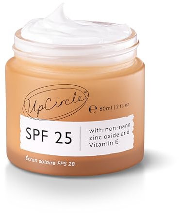 UpCircle SPF 25 Mineral Sunscreen 60ml -Reef-Safe,Non-Nano Zinc Oxide and Lightweight-Raspberry Seed Oil Defends Against Free Radicals + Glycerin To Plump Skin- Face & Body, Vegan + Cruelty-Free