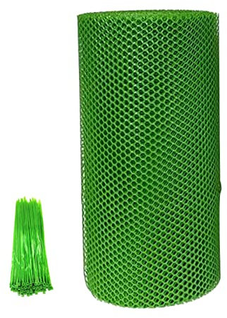 Maschendraht Gartenzaun Grünes PVC-beschichtetes Plastikgeflügelnetz, Kunststoffzäune mit 8 mm Loch für den Garten mit Kabelbindern für Gartenterrassen Treppe ( Color : Green , Size : 1x50m/3.2x164ft