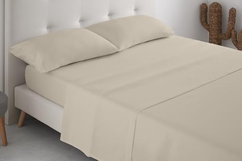 Degrees home Premium – Juego de Sábanas 200x200 cm 4 Piezas: Sábana Bajera Ajustable, Encimera y 2 Fundas de Almohada 50X80 – Microfibra Cepillada, Suave, Oeko-Tex Certificado