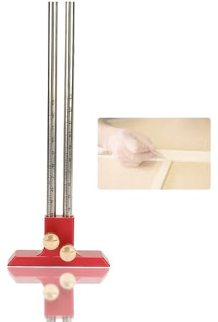 Righello A Doppia Testa,Double Head Scriber Ruler Calibro Di Marcatura In Legno,Acciaio inox Righello per Tracciatore a Doppia Testa, Per La Lavorazione Del Legno, Strumento Per Falegnami