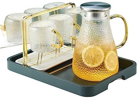 Brocca Acqua Bollitore freddo tazza di acqua fredda for uso domestico modello martello teiera resistente alle alte temperature set di bollitore freddo di grande capacità Caraffa Acqua (Size : 1800ml