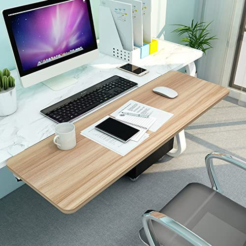 Tastaturablage aus Holz in 7 Farben, ergonomische Schreibtischverlängerung, Armlehnenablage – mit faltbarer K-Halterung aus Metall, leicht zusammenklappbar, reduziert Ermüdung, vergrößert den Platz,