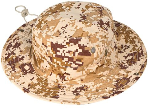ZOORON Sonnenhüte für Herren und Damen, Boonie-Hut, faltbar, Fischerhut, LSF 50+, Fischerhut zum Angeln, Wandern, Garten, Safari, Strand, 1 Packung, Beige 1 Digital, Einheitsgr��e