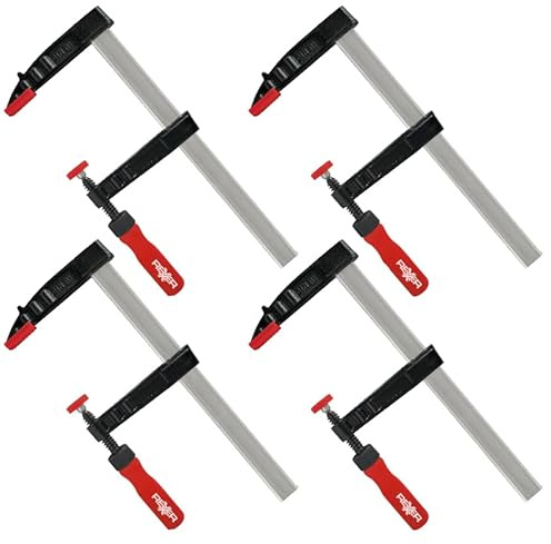 REXXER Schraubzwingen 150 mm, 4er Set, 50 mm Ausladung | 4 Schraubzwingen, 150 mm Spannweite, 50 mm Ausladung, für Holzarbeiten, Verleimen und Heimwerken