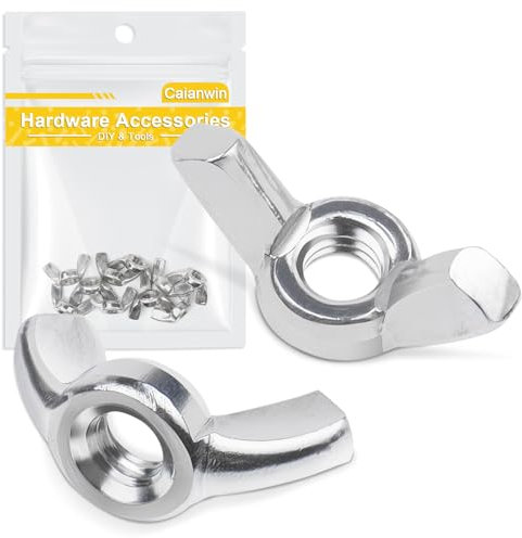 M4 Flügelmuttern 10 Stück, Caianwin DIN 315 Flügelmutter A2 V2A Edelstahl Schmetterlingsmutter, Metrische Rostfreie Wing Nut für Möbel Ausstattung DIY