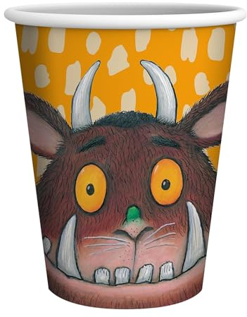 Party Factory `Der Grüffelo´ 8 Pappbecher 250ml, Einwegbecher, Papierbecher für Kindergeburtstag oder Mottoparty