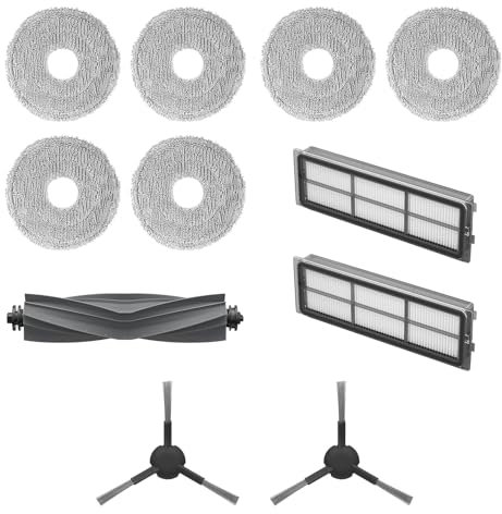 Dreame Kit Accessori per robot L10s Pro Gen2 Include 6x Panni mop (3 paia), 2x Filtri, 2x Spazzole laterali, 1x Spazzola principale, Accessori originali Dreame