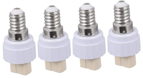 HOMSFOU E14-g9 Led Lampenadapter Keramik Schraub Sockeladapter Led Lichtkonverter Kompatibel Mit G9 Lampen Für Energiesparlampen 4 Stück