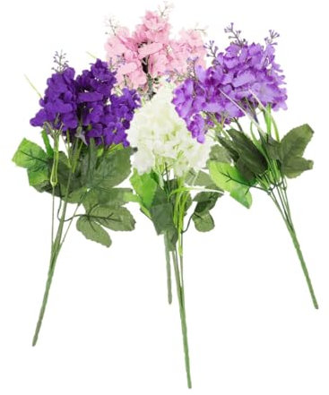 Amosfun Künstliche Hyazinthenblütenstiele 4er-Pack Ideal Für Zuhause Hochzeiten Bürodekoration Blumenarrangements Für Feste