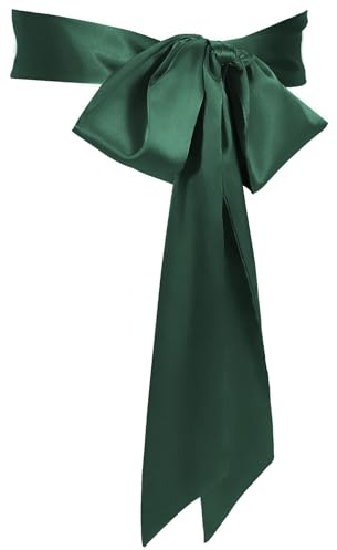 JasGood Damen Schärpe Kleid Gürtel für Hochzeit Party Lange Schärpe Brautgürtel für besondere Anlässe,Dunkelgrün