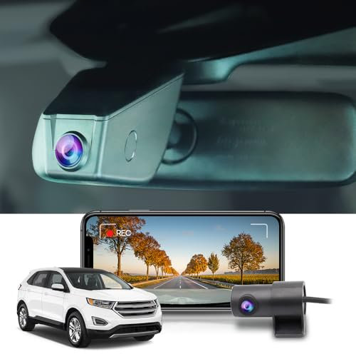 Fitcamx Dashcam Auto Vorne Hinten 2160P+1080P Kompatibel mit Ford Edge 2011-2018 SE SEL Titanium Sport (HD2-6064), OEM Dashcam 4K Video WiFi, G-Sensor, Loop-Aufnahm, WDR Dasch-cam Auto, 128 GB Karte
