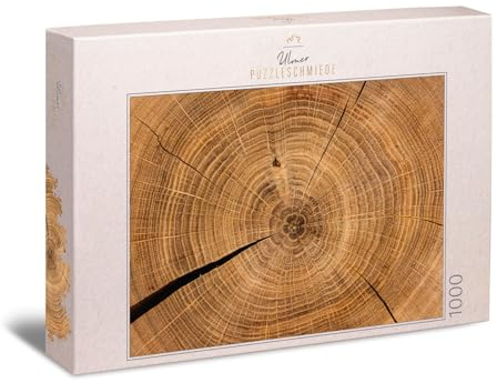 Impossible Puzzle 1000 Teile Holzchronik - Baumringe Naturstruktur | Die Jahresringe eines Baumes als besonders schweres Puzzle - Puzzle-Qualität made in Germany - Ulmer Puzzleschmiede