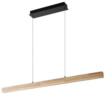 Lucande LED Pendelleuchte Emara dimmbar (Design, Modern) aus Holz (1 flammig) - Hängeleuchte Esstischlampe Hängelampe Wohnzimmerleuchte