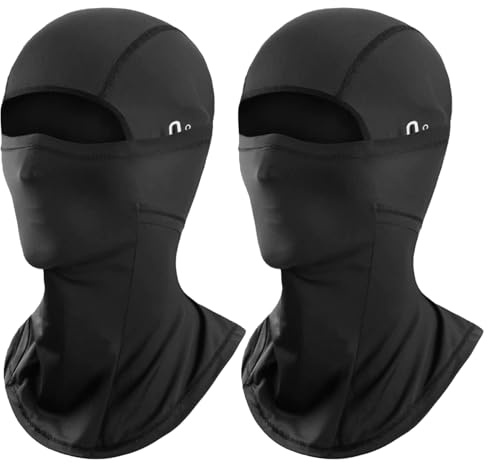 Richaa 2 Stück Schwarz Balaclava Sturmhaube Motorrad Sommer, KüHlung Winddichte Atmungsaktiv Radfahren Gesichtshaube für Herren Damen Outdoor Sports
