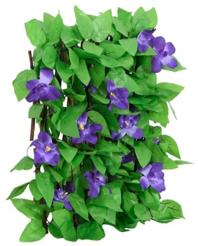 QJBSAVVA Rankgitter - Set di 5 edera artificiale espandibile, 180 x 20 cm, in legno e PVC, per recinzione da giardino, balcone, verde, salvaspazio e durevole per esterni
