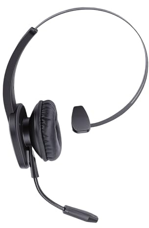 Luocute Casque sans Fil 5.3 avec Microphone Antibruit, Temps de Conversation de 28 Heures, Lecture de 56 Heures, Une Seule Oreille pour Les Chauffeurs de Camion, Le Travail à Domicile,