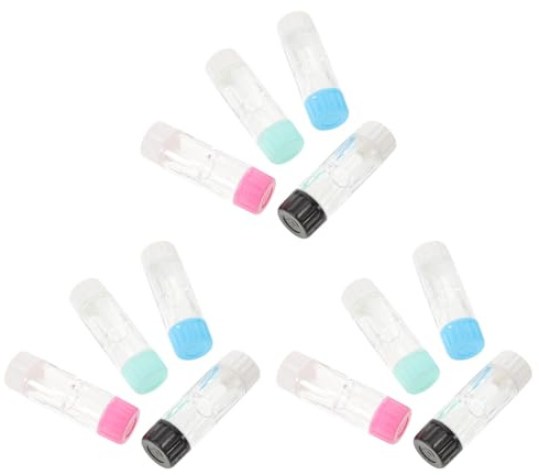 Estuche para Lentes de Contacto Rgp de 12 Piezas, Doble Compartimento | Plástico, Estructura de Doble Botella, para Higiene Diaria y Vacaciones