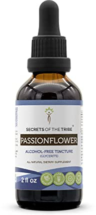 Secrets of the Tribe Passionflower Tincture Alcohol-Free Extract, Passionflower (Passiflora Incarnata) Dried Herb 2 oz